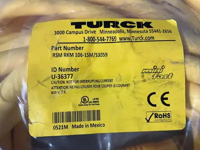 Used TURCK U36377 Cable & Wire Ohio US | HGR 24 #1545417