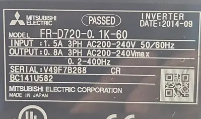 Mitsubishi FR-D720-0.1K-60 Inverter drive D700 200V (BIN4.4.4)