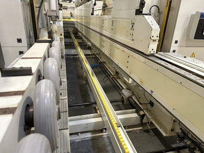 Stefani Evolution SSB Double-Sided Edgebander w/ Mahros Automatic Vacuum Loading & Unloading