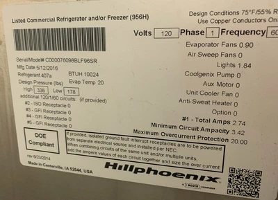 1-0451 Hill Phoenix BLF96SR 8’ Remote Multi Deck Cooler Merchandiser