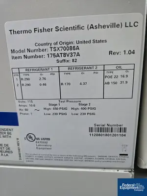 USED ThermoFisher Scientific Thermo Fisher Scientific ULT Freezer, Model TSX70086A