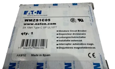 NEW LOT OF 7 EATON WMZS-1C05 MINATURE CIRCUIT BREAKER 5A 10KA TYPE C WMZS1C05