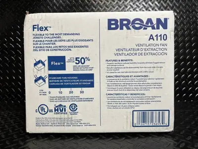 Broan A110 Ventilation Fan - 110 CFM, 3.0 Sones