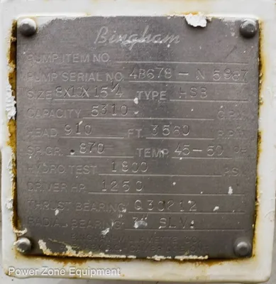 USED SULZER BINGHAM 8X10X15.25 HSB