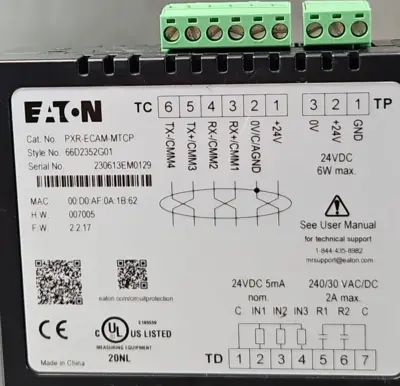 Eaton PXR-ECAM-MTCP Comunication Adapter Module for Modbus (BIN344)