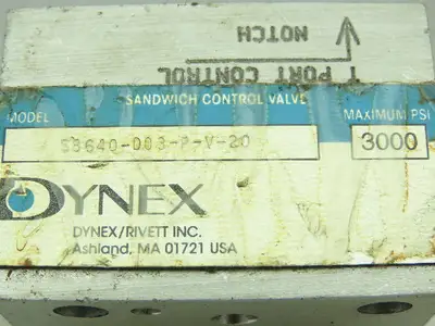 Dynex S8640-D03-P-V-20 Hydraulic Inlet Pressure Sandwich Check Valve 3000PSI D03