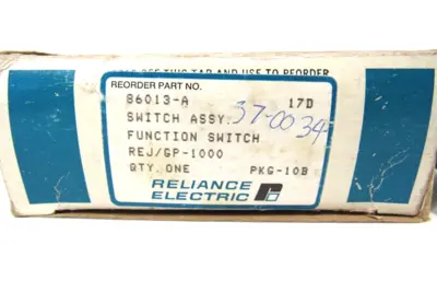 NEW RELIANCE ELECTRIC 86013-A SWITCH ASSY. 86013A
