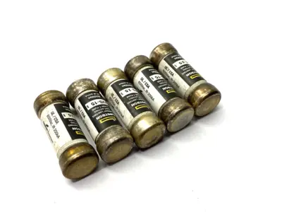USED COOPER BUSSMANN LIMITRON FAST-ACTING FUSE CLASS T 600VAC 15A LOT OF 5