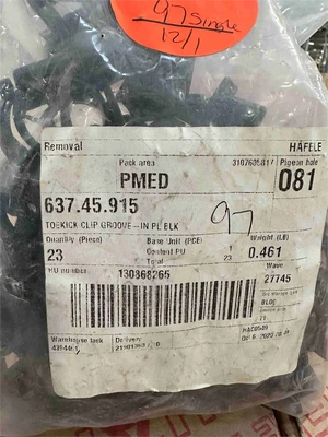 Used HAFELE 637.45.915 TOEKICK CLIP GROOVE - IN PL BLK Misc Woodworking Parts Florida US | MachineryMax #1437755