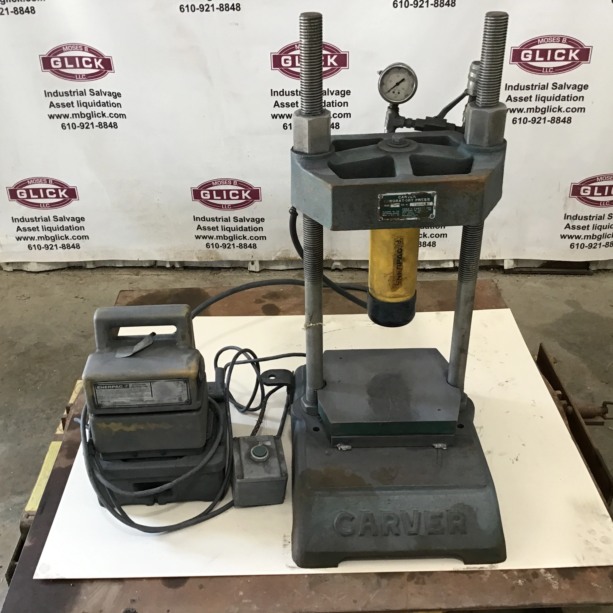 Carver M Laboratory Hydraulic Press with Enerpac PUJ1200B Hydraulic Pump
