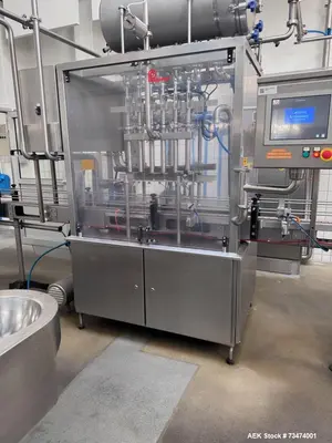 Used Primodan/MSA/Markem HDPE Bottle Filling Line – 1100 BPH, 2L Bottles, Complete with Filler, Capper, Labeler, Palletizer
