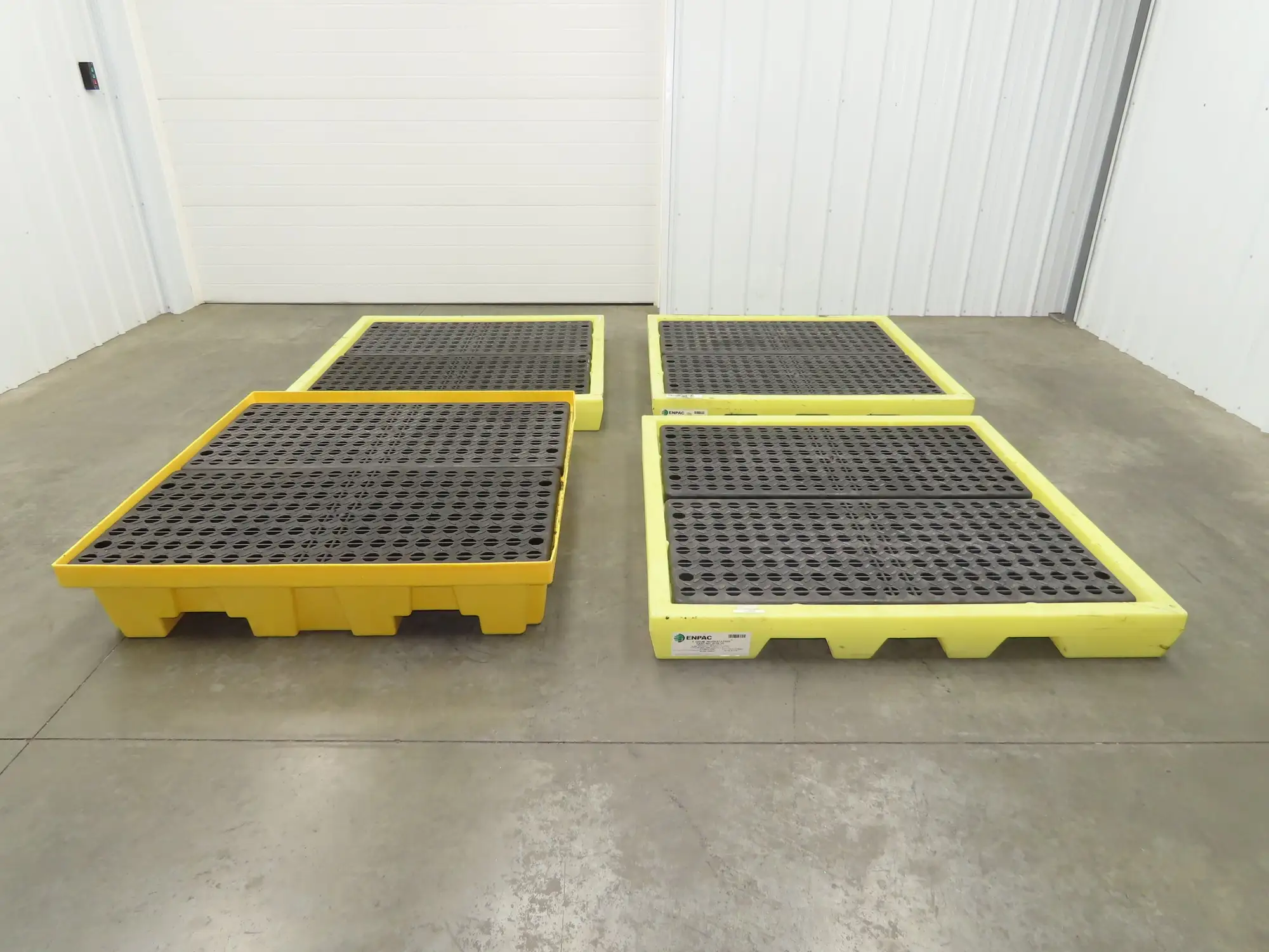 Enpac 5116-YE Spill Containment 4 Drum Platform 53x53" 6000lbs 40 Gal Lot of 4