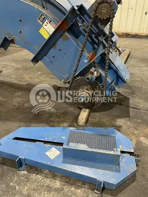 USED MAYFRAN 18" X 19' HOCKEY STICK STEEL BELT CONVEYOR