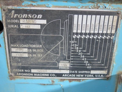 USED ARONSON RAB30 WELDING POSITIONER