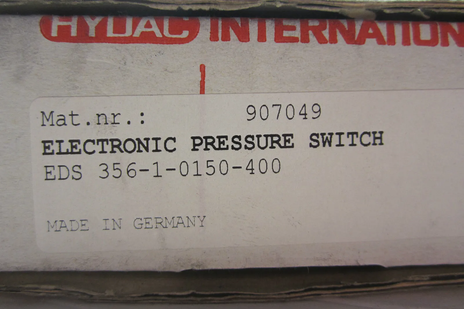 USED HYDAC 907049 PRESSURE SWITCH
