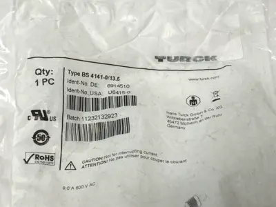 NEW TURCK ACTUATOR AND SENSOR FIELD WIREABLE CONNECTOR 7/8" U6415-0