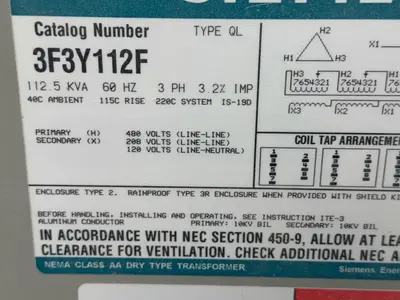USED SIEMENS 3F3Y112F