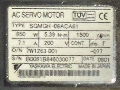 Yaskawa SGMGH-09ACA61 Servo Motors | Great American Equipment Company (4)