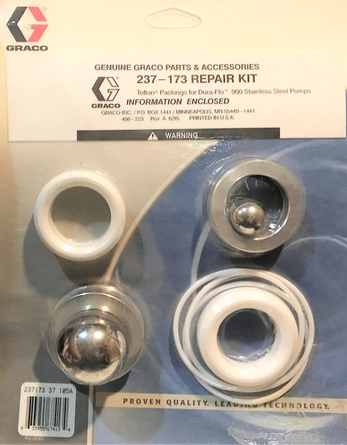 Graco 237-173 Repair Kit, Teflon Packings for Dura-Flow 900 Stainelss Steel Pump [New]