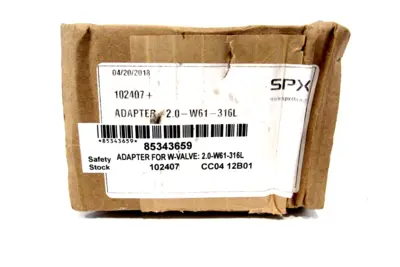 LOT OF 2 NEW SPX 102407 ADAPTER FOR W-VALVE 2.0-W61-316L