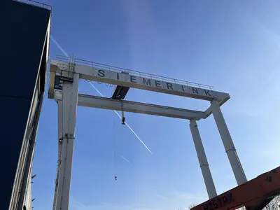 USED SWF GANTRY CRANE 70 TON + 5 TON X 25 METER