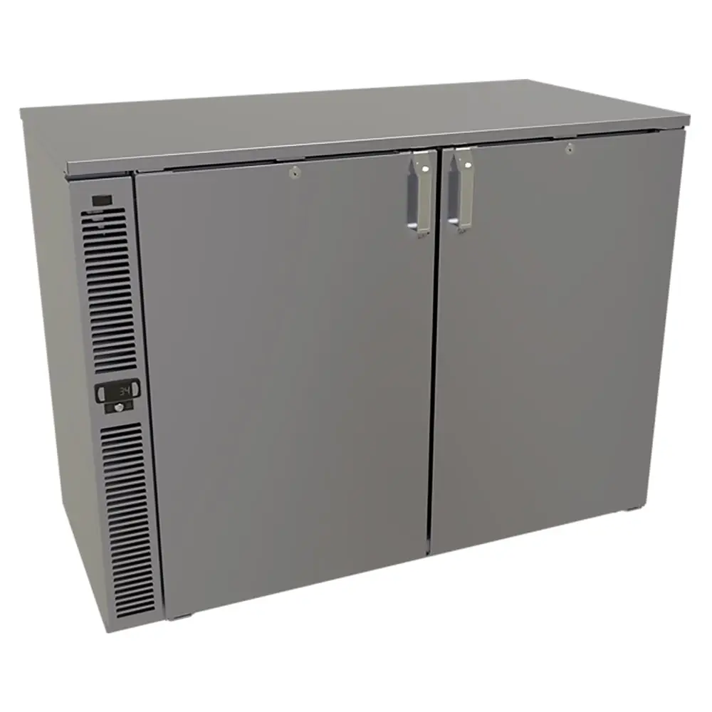 Glastender F1SB48 2 Section Glass Chiller w/ 339 Mug Capacity - Black, 120v