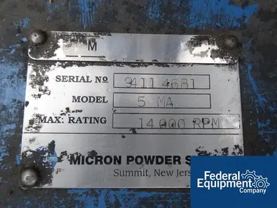 USED Hosokawa 5 MA HOSOKAWA MICRON ATOMIXER MILL, S/S