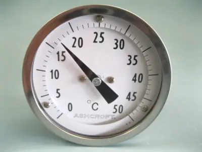 1/2" NPT Ashcroft 0-50C° Adjustable Angle Thermometer 3" Dial 6" Stem NEW H17