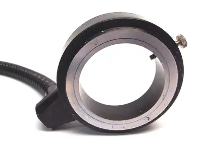 USED SCHOTT FIBER OPTIC LIGHT RING 55MM ID 32" LENGTH CABLE