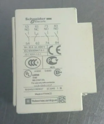 Schneider Electric LADN31 Auxiliary Contact Block 4D
