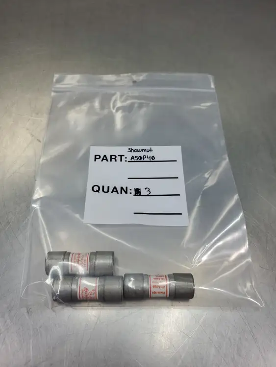 Used Gould Shawmut A50P40 Amp-Trap Fuse, 40A, 500V, Lot of 3 Fuses | Palmetto Automation #1155958