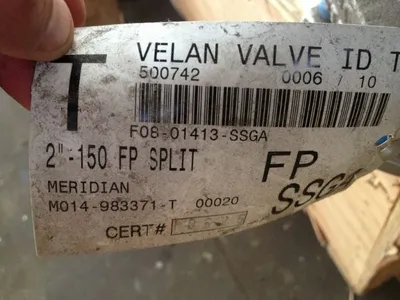 Velan 2"-150 FP Split Ball Valve