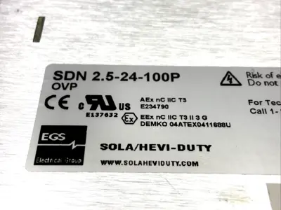 SDN2.5-24-100P | SolaHD   Power Supply AC-DC 24V 2.5A 85-132/176-264V - Used
