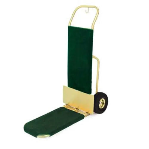 Forbes Industries Bellman's Handtruck w/ 29" Fold Up Dropnose & Wrap Around Carpet - Brushed Brass (1566-CK)