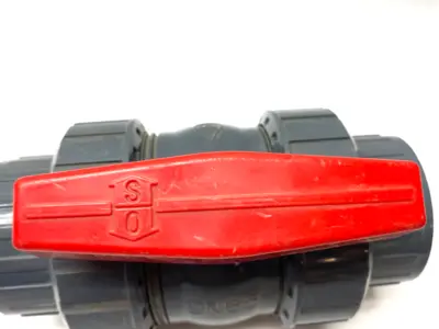 USED SHYOULI PVC DN65 DOUBLE UNION BALL VALVE 3"