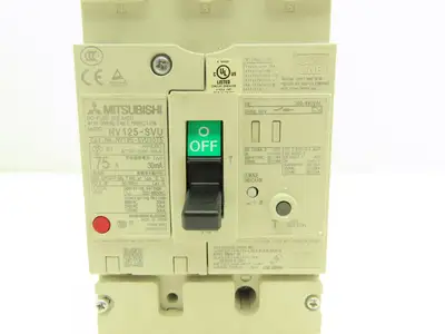 Mitsubishi NV125-SVU Earth Leakage Circuit Breaker 75A 440V 3Ph Ground Fault