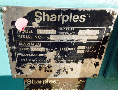 Sharples XM-706 Super-D-Canter centrifuge, 316SS.