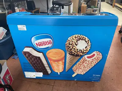 Used Excellence Industries Used AHT RIO S 100 Sliding Glass Top 2 Door Ice Cream Freezer Merchandiser Display Freezers Illinois US | Falcon Restaurant Supply #1376591