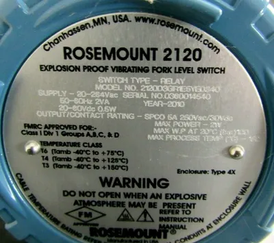 NEW ROSEMOUNT 2120 VIBRATING FORK LEVEL SWITCH 2120D3GR1E5YE0840 2120*7167600