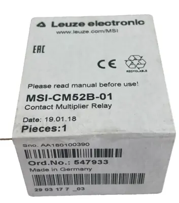 NEW SEALED LEUZE MSI-CM52B-01 CONTACT RELAY 547933 MSICM52B01