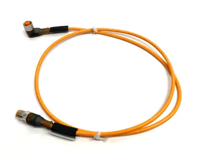 USED BELDEN, LUMBERG AUTOMATION CONNECTION CABLE M12 M/F 4-PIN RT ANGLE