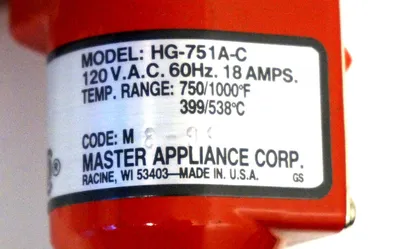 NEW MASTER APPLIANCE HG-751A-C THERMOGUN HG751AC