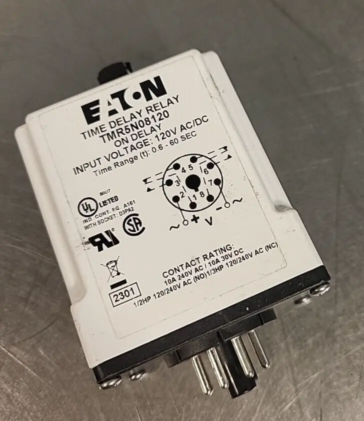 Eaton TMR5N08120 Time Delay Relay Off Delay 120AC/DC (BIN 3.5.1)