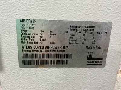 Used 2015 ATLAS COPCO GA55 FF Rotary Screw & Sliding Vane Air Compressors Ohio US | HGR 24 #1516991