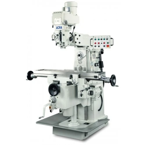 ACRA LC25VH HORIZONTAL VERTICAL MILLING MACHINE WITH 10" x 56" TABLE 5 HP PENDANT CONTROL POWER FEED TABLE MFG. IN TAIWAN NEW