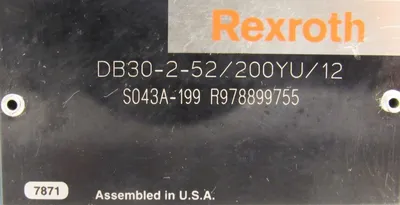 USED REXROTH DB30-2-52/200YU/12 CONTROL VALVE R978899755 S043A-199