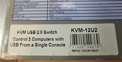 Topview KVM-12U2 Desktop Switch USB 2.0 2Port KVM (BIN423)