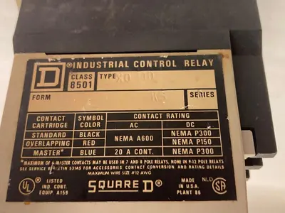 Used SQUARE D 8501 X0-40 Miscellaneous Equipment (Electrical & Power) Ohio US | Surplus Asset Holdings #1210167