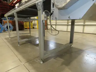 Habasit 38"x 11' 6" Slider Bed Conveyor 33.5"W Grip Belt 220V 3PH 5FPM
