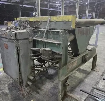 6,000 LB X 48" LBS BRANER HYDRAULIC DOWNLAYER TABLE. STOCK # 0435626